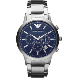 Emporio Armani AR2448 Silver Steel Chronograph Men's Watch – Blue Dial, Date, 50 Emporio Armani AR2448 Silver Steel Chronograph Men's Watch – Blue Dial, Date, 50