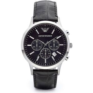 Emporio Armani AR2447 Men's Steel Watch - Black Leather Strap, Chronograph, Date Emporio Armani AR2447 Men's Steel Watch - Black Leather Strap, Chronograph, Date