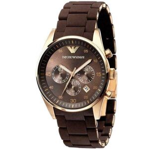 Unbranded Emporio Armani AR5890 Men's Sportivo Rose Gold Brown Silicone Watch Unbranded Emporio Armani AR5890 Men's Sportivo Rose Gold Brown Silicone Watch