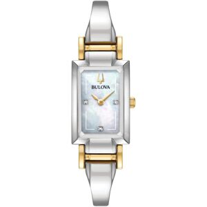 Bulova Ladies' Classic Diamond Dial Quartz Stainless Steel Watch Rectangle Mot Bulova Ladies' Classic Diamond Dial Quartz Stainless Steel Watch Rectangle Mot