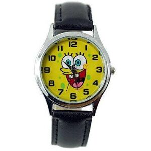 Unbranded Sponge Bob Square Pants Quartz Watch Leather Band Black Unbranded Sponge Bob Square Pants Quartz Watch Leather Band Black