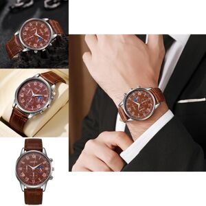 Unbranded Mens Watch Geneva Quartz Casual Leather Strap Wristwatch 8mm Thickness Unbranded Mens Watch Geneva Quartz Casual Leather Strap Wristwatch 8mm Thickness