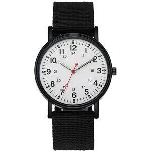 Unbranded (BlackWhite) Analog Men Wrist Quartz Analog Watch Nylon Woven Strap Sports Casua Unbranded (BlackWhite) Analog Men Wrist Quartz Analog Watch Nylon Woven Strap Sports Casua