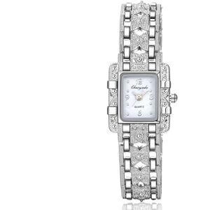 Unbranded (White) Watch Square Dial With Quartz Movement Alloy Strap Set Rhinestone Silver Unbranded (White) Watch Square Dial With Quartz Movement Alloy Strap Set Rhinestone Silver