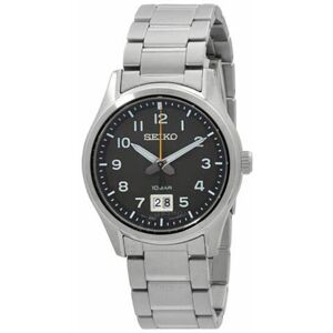 Seiko Sur569p1 Men's Quartz Watch, Black Dial, Stainless Steel Bracelet Seiko Sur569p1 Men's Quartz Watch, Black Dial, Stainless Steel Bracelet