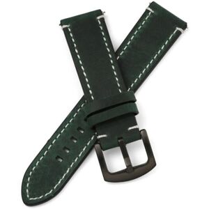 Unbranded (Dark Green Watch Strap With Quick release spring bars, 20mm) Genuine Leather Wa Unbranded (Dark Green Watch Strap With Quick release spring bars, 20mm) Genuine Leather Wa