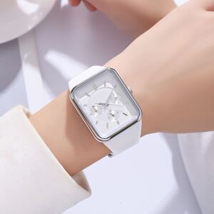 Unbranded Women Quartz Watch with 3 Sub Dials, Water Resistant 30m, White Silver Unbranded Women Quartz Watch with 3 Sub Dials, Water Resistant 30m, White Silver