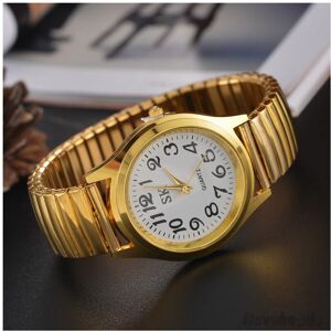 Unbranded (Gold, Men) Elastic Luxury Stainless Steel Wristwatch Quartz Women Men Analog Dr Unbranded (Gold, Men) Elastic Luxury Stainless Steel Wristwatch Quartz Women Men Analog Dr