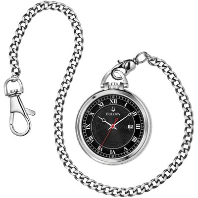 Bulova Tone Stainless Steel Pocket Watch 96B308 Bulova Tone Stainless Steel Pocket Watch 96B308