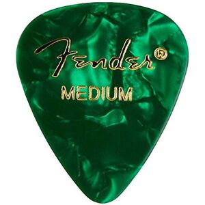 Fender 351 Shape Medium Classic Celluloid Picks, 12-Pack, Green Moto for electri Fender 351 Shape Medium Classic Celluloid Picks, 12-Pack, Green Moto for electri