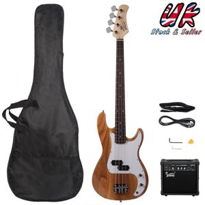 Unbranded 4 Strings Electric Bass Guitar Full Set + 20W Amp Bag Strap Cable Kit Unbranded 4 Strings Electric Bass Guitar Full Set + 20W Amp Bag Strap Cable Kit