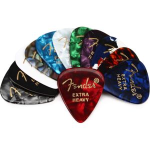 Fender Classic Celluloid Guitar Picks 351 Shape Color Medley Extra Heavy 12-P Fender Classic Celluloid Guitar Picks 351 Shape Color Medley Extra Heavy 12-P