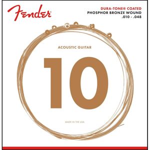 Fender Dura-Tone Coated Phosphor Bronze Acoustic Guitar Strings 860XL .010-.048 Fender Dura-Tone Coated Phosphor Bronze Acoustic Guitar Strings 860XL .010-.048