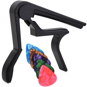 Unbranded (As show, One size) Guitar, Alloy Guitar Capo With 5 Picks For 6 String Folk Gui Unbranded (As show, One size) Guitar, Alloy Guitar Capo With 5 Picks For 6 String Folk Gui