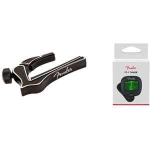 Fender Dragon Guitar Capo - Black & FT-1 Pro Clip-On Tuner - For Electric, Acous Fender Dragon Guitar Capo - Black & FT-1 Pro Clip-On Tuner - For Electric, Acous