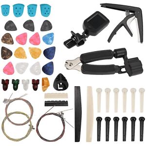 Unbranded For 65 Pcs Guitar Accessories Kit With Guitar Strings Tuner Capo Picks Pick Hold Unbranded For 65 Pcs Guitar Accessories Kit With Guitar Strings Tuner Capo Picks Pick Hold