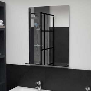 vidaXL Wall Mirror with Shelf 50x70cm Tempered Glass Bathroom Makeup Vanity vidaXL Wall Mirror with Shelf 50x70cm Tempered Glass Bathroom Makeup Vanity