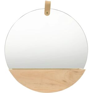 Maisonchic Pine Wood Wall Mirror - Round 35cm with Storage - Wall Mirror Maisonchic Pine Wood Wall Mirror - Round 35cm with Storage - Wall Mirror
