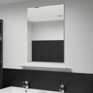 vidaXL Wall Mirror with Shelf 80x60cm Tempered Glass Bathroom Cosmetic Mirror vidaXL Wall Mirror with Shelf 80x60cm Tempered Glass Bathroom Cosmetic Mirror