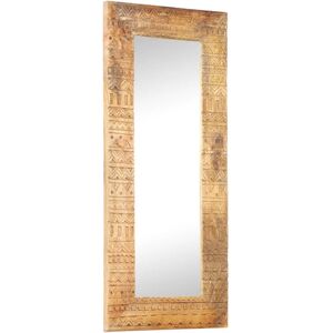 vidaXL Hand-Carved Mirror Wall-mounted Mirror Decoration Solid Mango Wood vidaXL Hand-Carved Mirror Wall-mounted Mirror Decoration Solid Mango Wood
