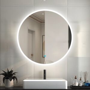 AICA Bathrooms 60cm Large Round Gold Wall Mounted Mirror with LED Light AICA Bathrooms 60cm Large Round Gold Wall Mounted Mirror with LED Light