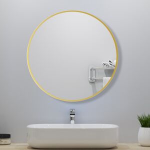 AICA Bathrooms (Gold, 70cm) Large round wall mirror aluminum frame home decor AICA Bathrooms (Gold, 70cm) Large round wall mirror aluminum frame home decor