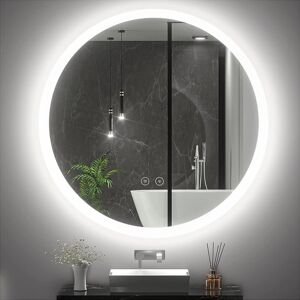 EZGOODS LED Bathroom Round Mirror Anti-fog Touch Warm Light EZGOODS LED Bathroom Round Mirror Anti-fog Touch Warm Light