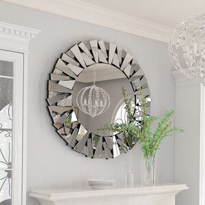 Artloge 80cm Round Sunburst Wall Mounted Silver Glass Decorative Mirror Artloge 80cm Round Sunburst Wall Mounted Silver Glass Decorative Mirror