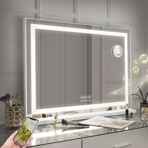 FENCHILIN 80x58cm Hollywood Vanity Mirror Crystal LED Lights Bluetooth FENCHILIN 80x58cm Hollywood Vanity Mirror Crystal LED Lights Bluetooth