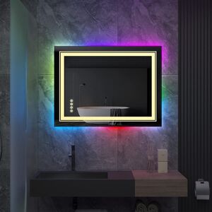 Visit the LUVODI Store (Rectangular 700x900mm) RGB Backlit Front Light Bathroom Mirror Visit the LUVODI Store (Rectangular 700x900mm) RGB Backlit Front Light Bathroom Mirror