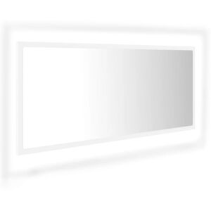 vidaXL LED Bathroom Mirror White 100x8.5x37 cm Acrylic Wall Mirror - Bathroom Mirror vidaXL LED Bathroom Mirror White 100x8.5x37 cm Acrylic Wall Mirror - Bathroom Mirror