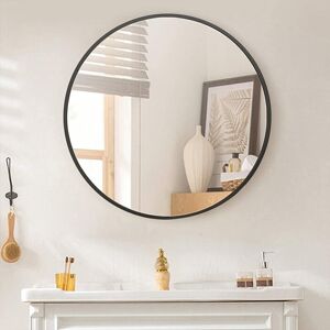 Unbranded (50CM-Black) Slim Frame Round Mirror Wall Mounted Mirror Bathroom Bedroom Makeup Unbranded (50CM-Black) Slim Frame Round Mirror Wall Mounted Mirror Bathroom Bedroom Makeup