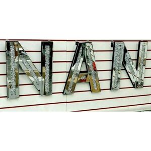 Sparkle NAN Letter Silver Crushed Crystal Diamond Mirror Sign Wall Hung Sparkle NAN Letter Silver Crushed Crystal Diamond Mirror Sign Wall Hung
