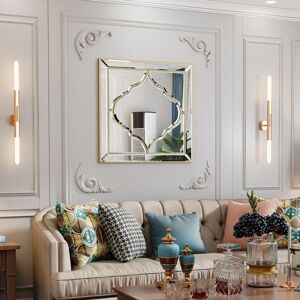 Artloge Gold Frame Wall Mirror Living Room Decor Square Mirror 60x60cm Artloge Gold Frame Wall Mirror Living Room Decor Square Mirror 60x60cm