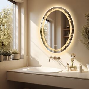 LUVODI 700x500mm Oval LED Backlit Mirror Dimmable Bathroom Mirror Demister LUVODI 700x500mm Oval LED Backlit Mirror Dimmable Bathroom Mirror Demister