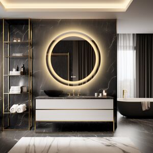 LUVODI 800x800mm Round Led Illuminated Bathroom Mirror Backlit Light Demister LUVODI 800x800mm Round Led Illuminated Bathroom Mirror Backlit Light Demister
