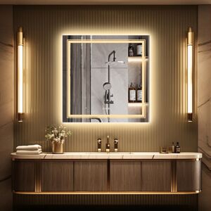 LUVODI 800x800mm Square Led Backlit Light Bathroom Mirror Dimmable Anti-fog LUVODI 800x800mm Square Led Backlit Light Bathroom Mirror Dimmable Anti-fog