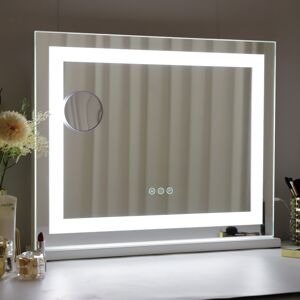 FENCHILIN Hollywood Vanity Mirror with Light Strip - 58x46cm LED Makeup Mirror FENCHILIN Hollywood Vanity Mirror with Light Strip - 58x46cm LED Makeup Mirror