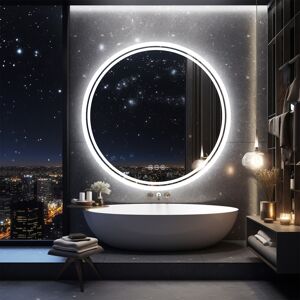 LUVODI 800 x 800 Round Illuminated Bathroom Wall Mirror with Demister LUVODI 800 x 800 Round Illuminated Bathroom Wall Mirror with Demister