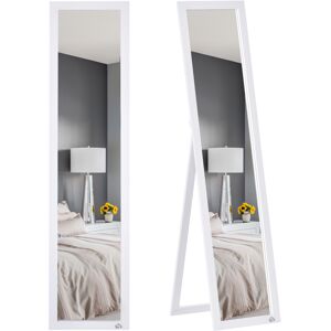 HOMCOM Full Length Mirror, Floor Standing or Wall-Mounted Long Mirror, White HOMCOM Full Length Mirror, Floor Standing or Wall-Mounted Long Mirror, White