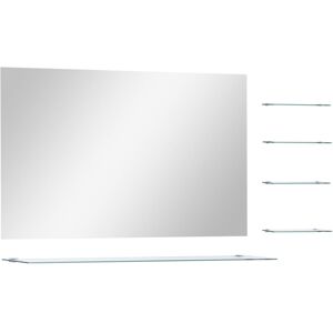 vidaXL Wall Mirror with 5 Shelves Silver 100x60cm - Wall Mirror vidaXL Wall Mirror with 5 Shelves Silver 100x60cm - Wall Mirror