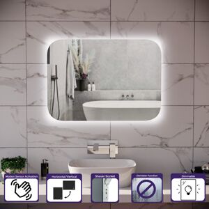Nes Home Motion Sensor Bathroom LED Mirror Shaver Socket Demister 600 x 800mm Nes Home Motion Sensor Bathroom LED Mirror Shaver Socket Demister 600 x 800mm