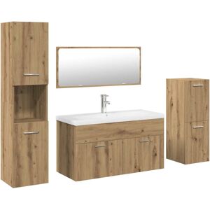 (artisan oak) vidaXL Bathroom Furniture Set Chipboard Wall Mirror Multi Sizes Mu (artisan oak) vidaXL Bathroom Furniture Set Chipboard Wall Mirror Multi Sizes Mu