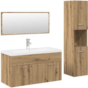 (artisan oak) vidaXL Bathroom Furniture Set Chipboard Wall Mirror Multi Sizes Mu (artisan oak) vidaXL Bathroom Furniture Set Chipboard Wall Mirror Multi Sizes Mu