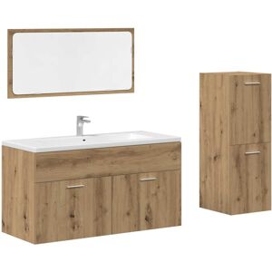 (artisan oak) vidaXL Bathroom Furniture Set Chipboard Wall Mirror Multi Sizes Mu (artisan oak) vidaXL Bathroom Furniture Set Chipboard Wall Mirror Multi Sizes Mu