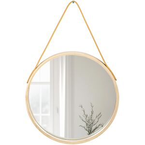 Unbranded Hanging Wall Circle Mirror Wooden Frame Hanging Bathroom Decorative Unbranded Hanging Wall Circle Mirror Wooden Frame Hanging Bathroom Decorative
