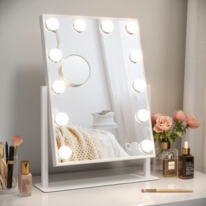 Dripex Hollywood LED Vanity Mirror, 36.5 x 47 cm Lighted Makeup Mirror with 12 D Dripex Hollywood LED Vanity Mirror, 36.5 x 47 cm Lighted Makeup Mirror with 12 D