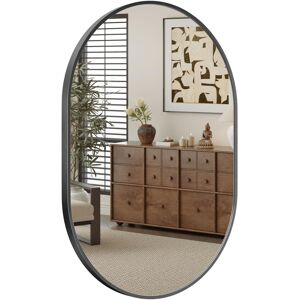 Dripex 50 x 70cm Oval Mirror, Wall Mounted Bathroom Mirror, Horizontal or Vertic Dripex 50 x 70cm Oval Mirror, Wall Mounted Bathroom Mirror, Horizontal or Vertic