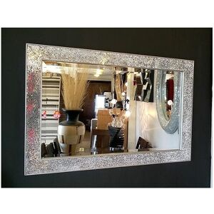 Biznest Crackle Mirror Silver Frame 90X60Cm Biznest Crackle Mirror Silver Frame 90X60Cm
