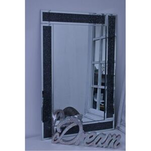 Biznest Glitter Black Glass Mirror Bling Style 90x60cm Biznest Glitter Black Glass Mirror Bling Style 90x60cm